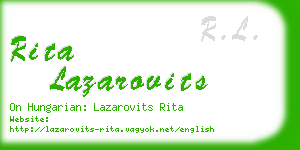 rita lazarovits business card